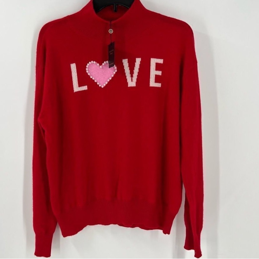 Charter Club Red Love Sweater with Heart Detail
